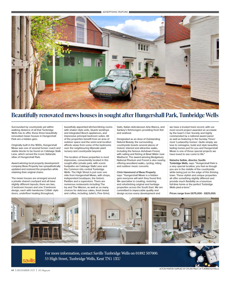 Best New properties on the Market In Tunbridge Wells as featured in Country and Town House.
